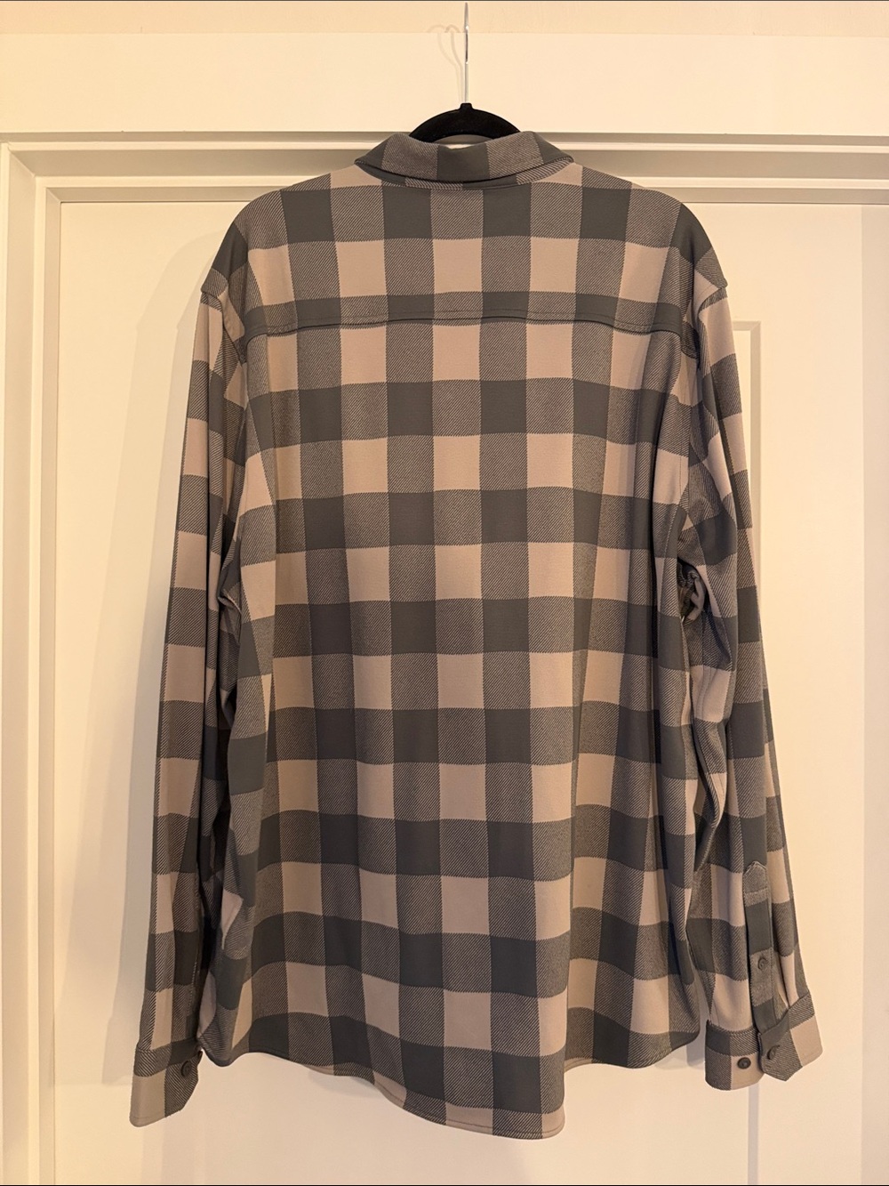 RHONE Men's Taupe and Charcoal Plaid Button-Down Flannel - Picture 3 of 4